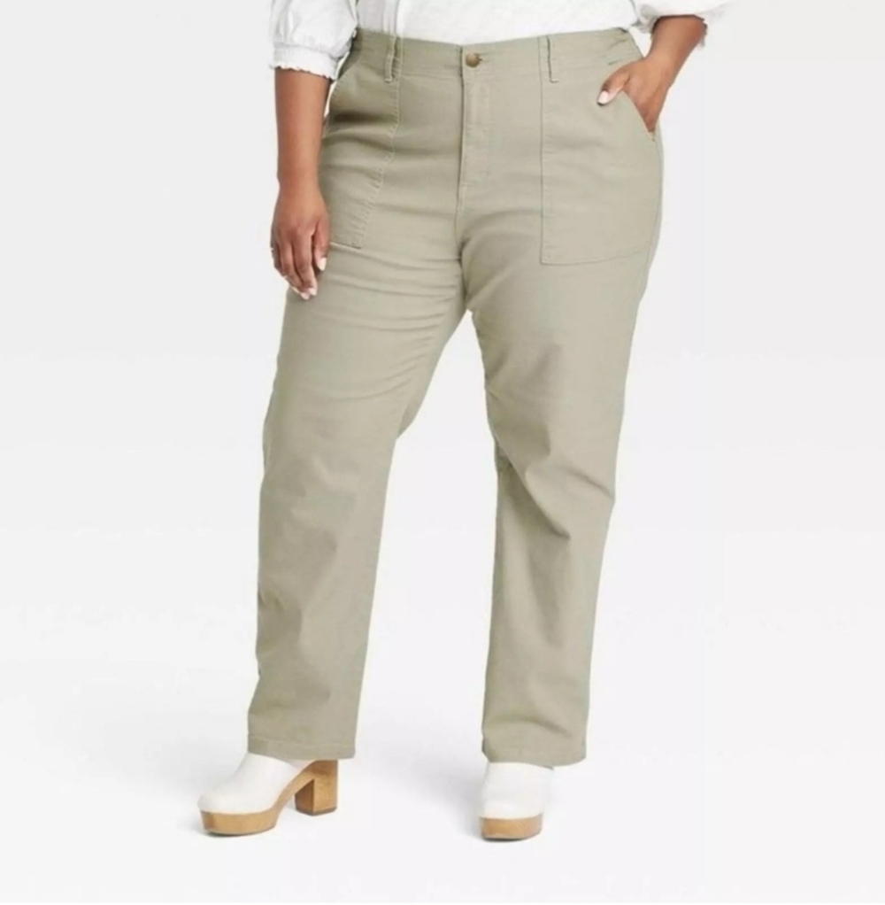 NWT Knox Rose Women's Straight Leg High Rise Pants 1X 2X 3X 4X
